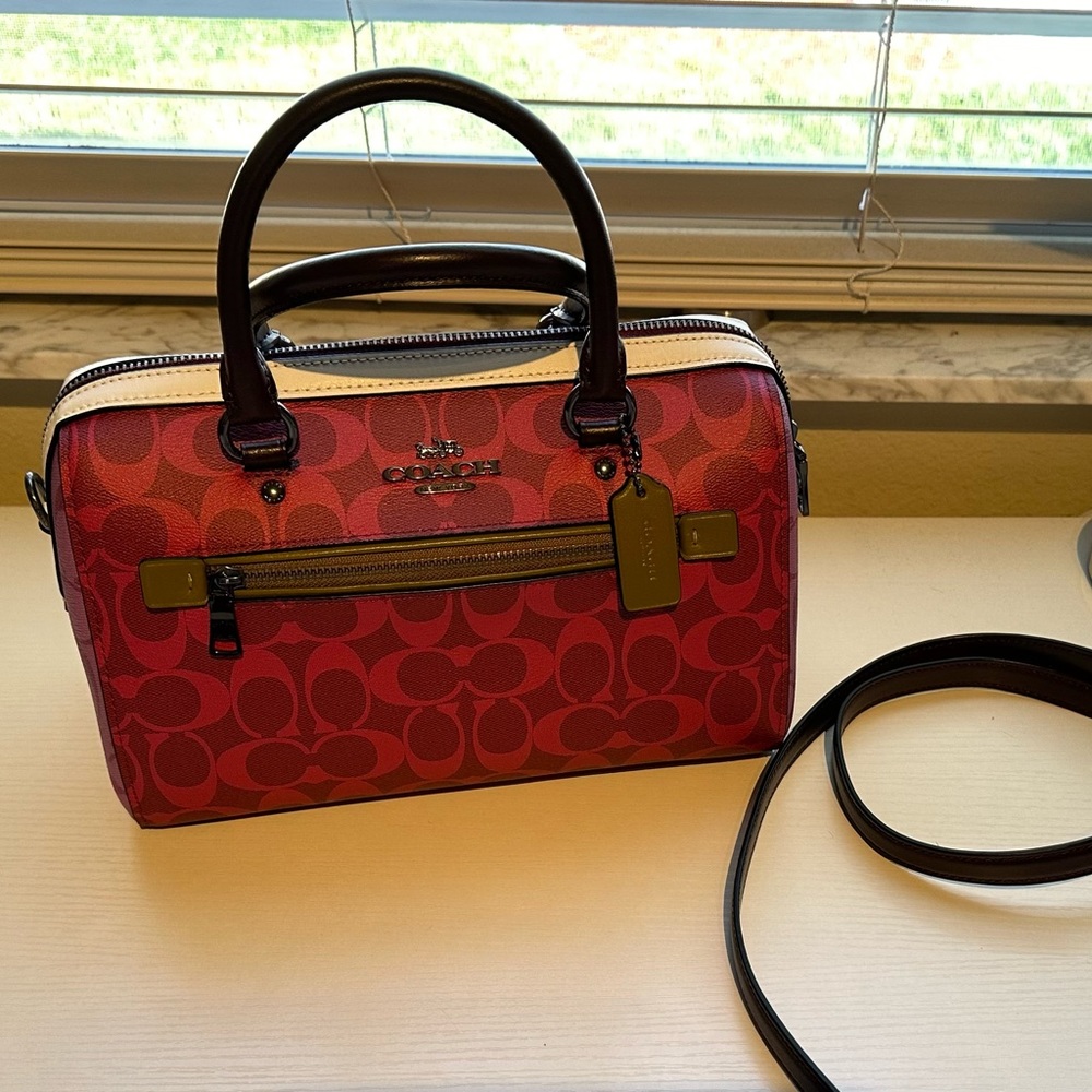 Coach Rowan Color Block Signature Print